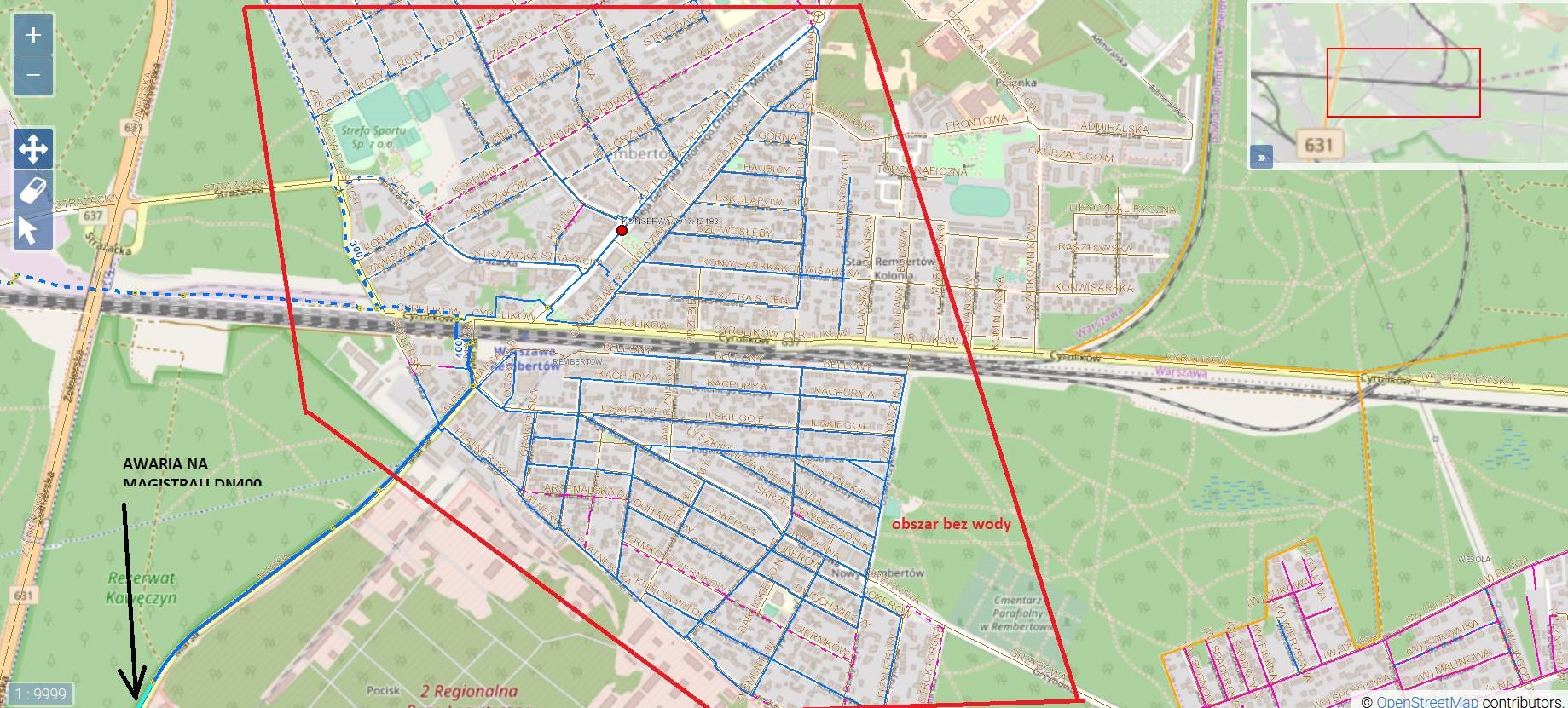 Mapa prac w ul. Marsa