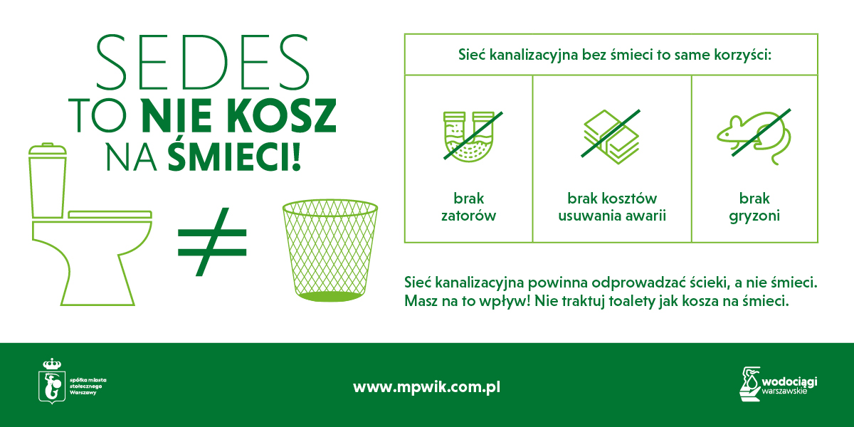 Grafika towarzysząca kampanii "Sedes to nie kosz na śmieci.